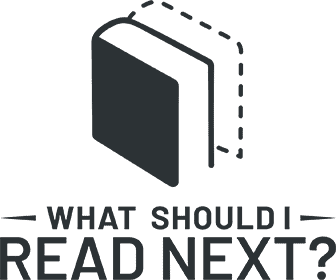 A graphic of a book with a dashed outline next to it, above the text What Should I Read Next? in bold capital letters.